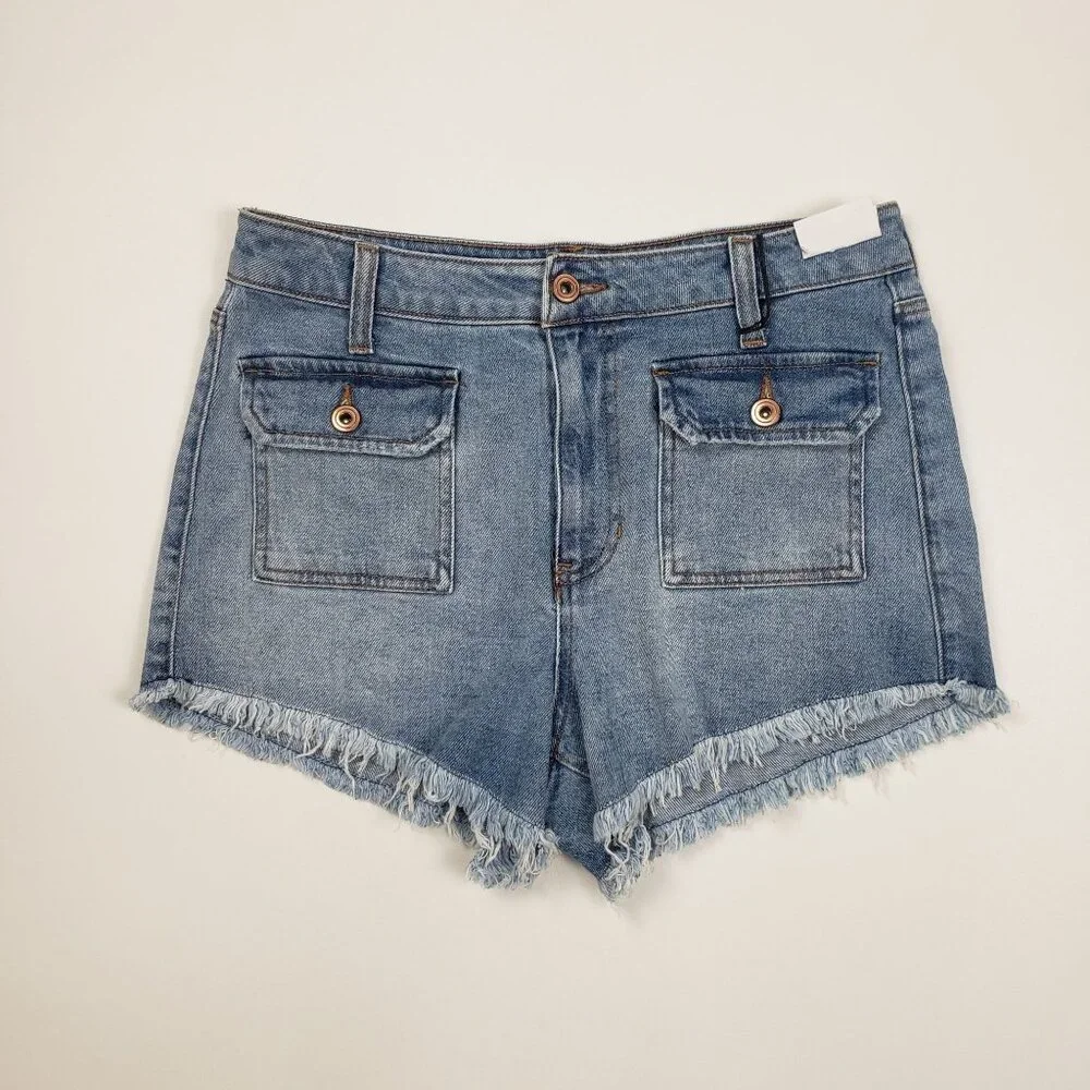 Celebrity Pink Raw Edge Cutoff Denim Shorts Womens 9/29 Blue Motivational Wash - Picture 5 of 16